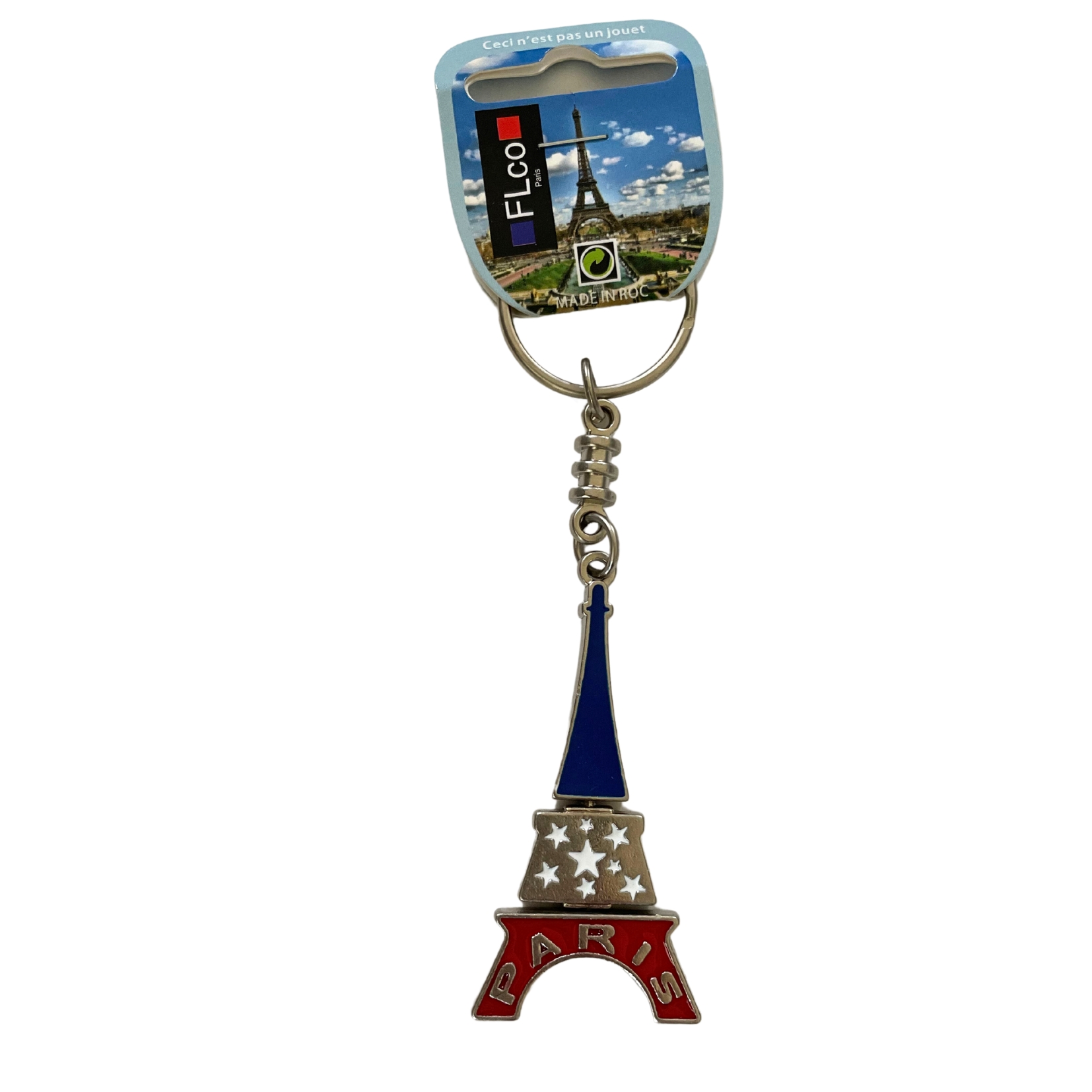 French Flag Eiffel Tower Keychain